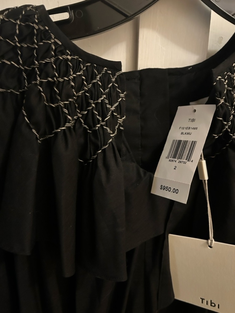 NWT TIBI Emma smocked dress, size 2 - Picture 4 of 8